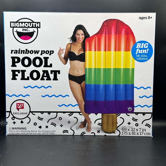 Bigmouth Giant Rainbow Pop Swimming Pool Float Ice cream - Over 5 Feet Tall - Picture 2 of 2